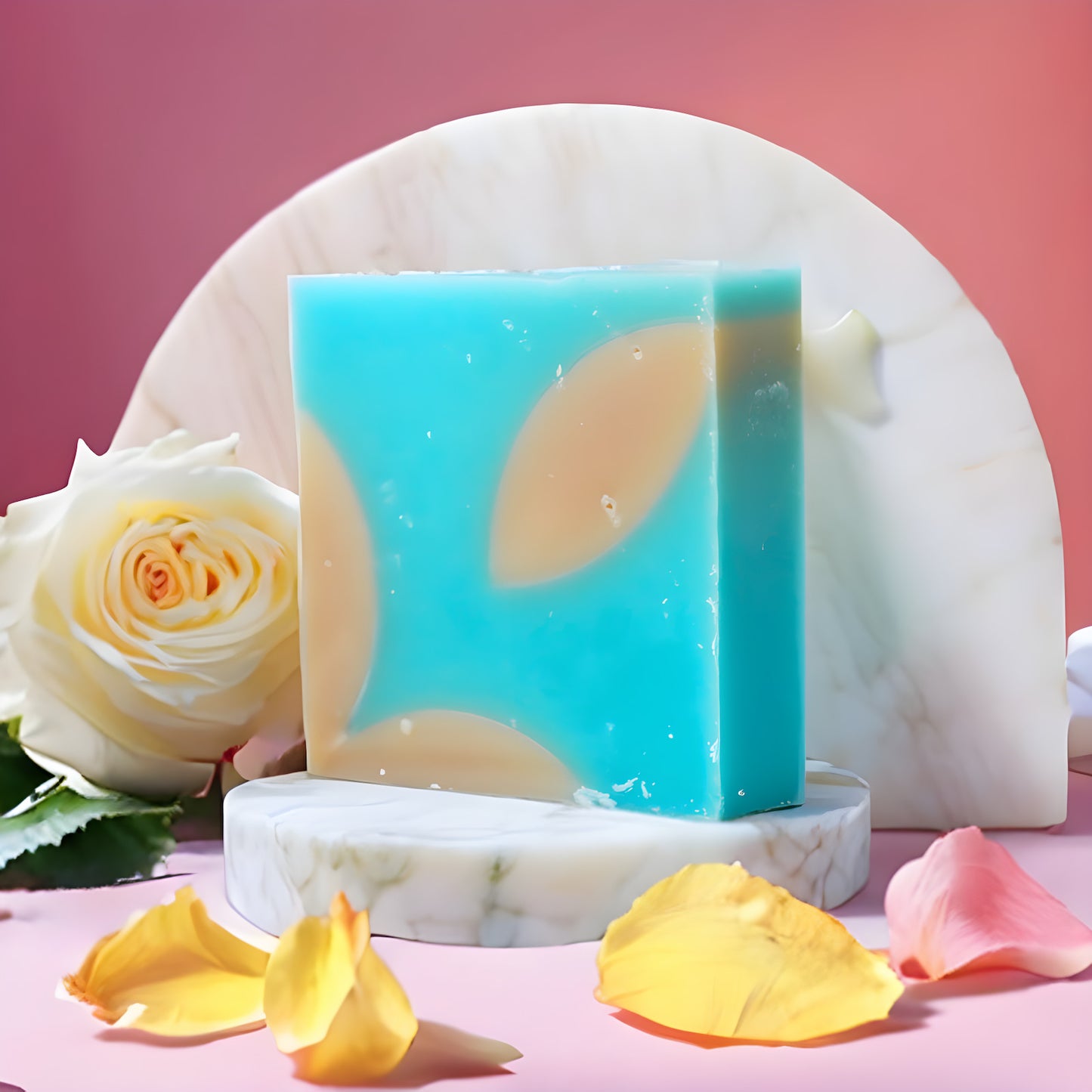Savon surgras Bio Pétale à l’huile de coco et huile de sésame, savonnerie Ciment Paris, fabriqué à la main, senteur sans allergènes à la Rose fraîche