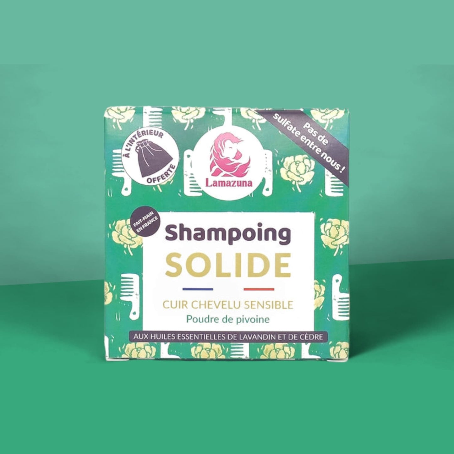 Shampoing solide cuir chevelu sensible de la savonnerie Lamazuna. Soin naturel pour les cheveux, apaise et nourrit en profondeur
